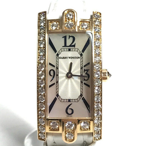 HARRY WINSTON 330 LQWL.M D3.1 鑽石錶圈女士 Avenue C 系列腕錶，18K 金，Au750，白色
