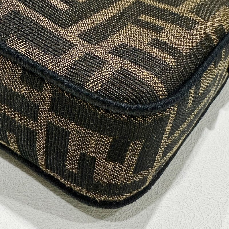 FENDI - 棕色FF緹花布MINI法棍包-8