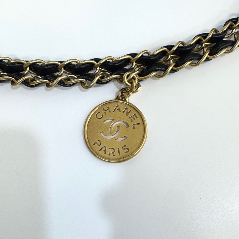 🖤香奈兒垃圾袋Chanel黑金油蠟牛皮小號22Bag AS3260-23