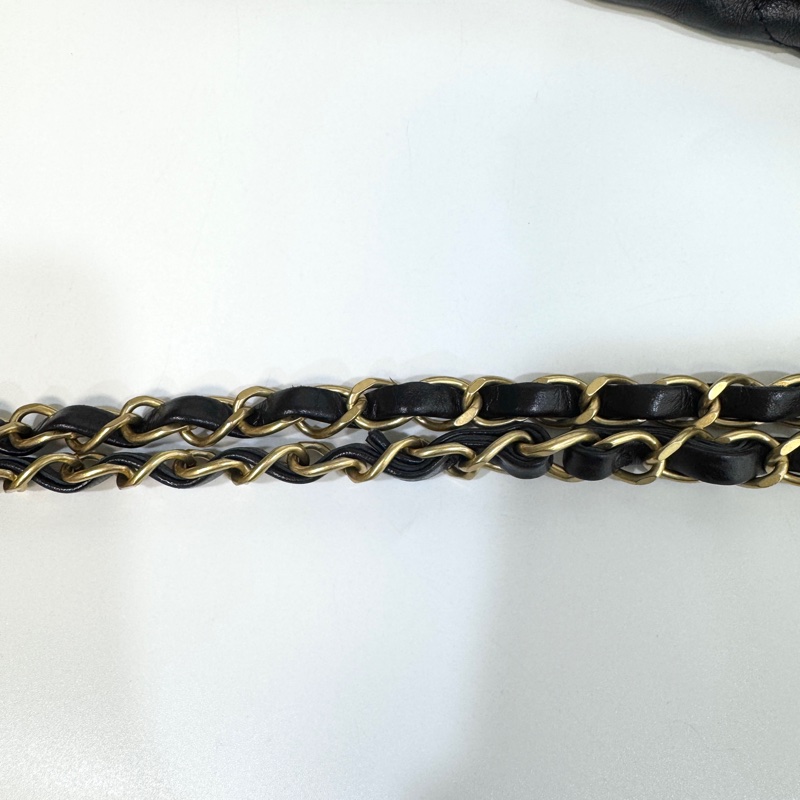 🖤香奈兒垃圾袋Chanel黑金油蠟牛皮小號22Bag AS3260-24