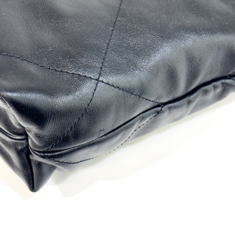 🖤香奈兒垃圾袋Chanel黑金油蠟牛皮小號22Bag AS3260-16