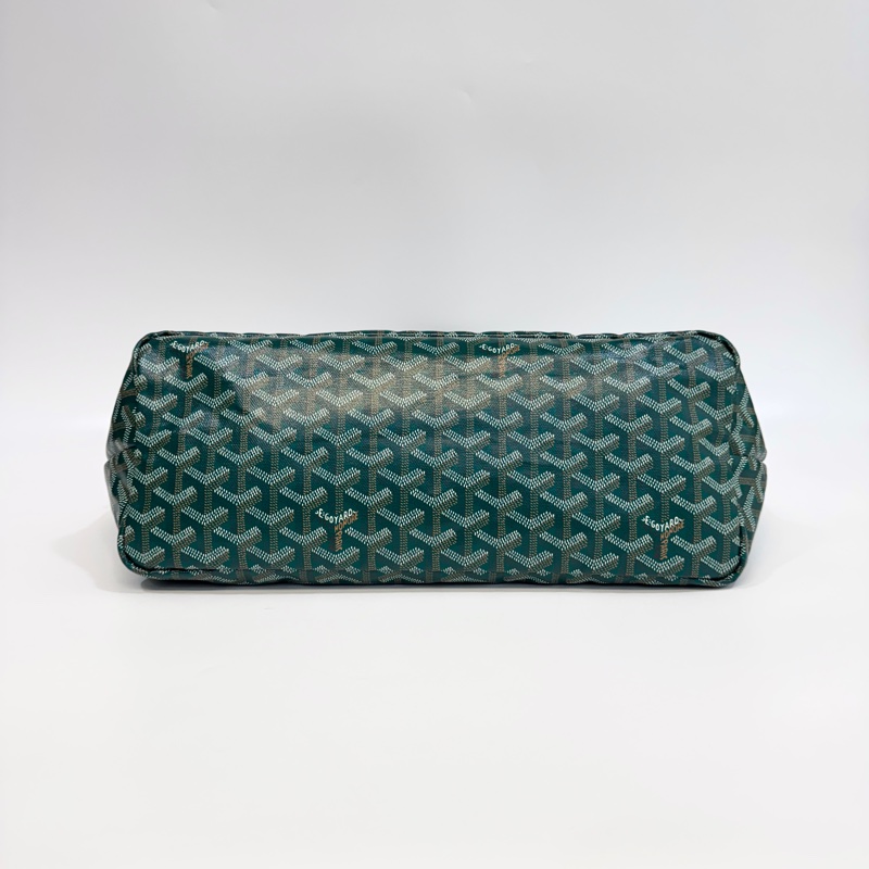 💚戈雅托特Goyard綠色牛皮飾邊Saint Louis PM托特包STLOUIPMLTY09CL09P-8