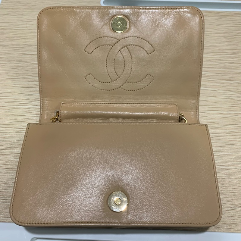 [CHANEL] VINTAGE 奶茶老香羊皮全蓋Coco-2