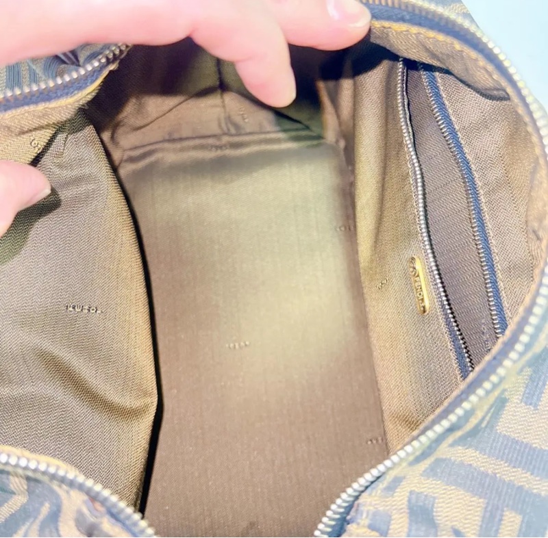 【90%新✨】Fendi Zucca帆布棕色化妆包/手拿包 Vanity Pouch-8