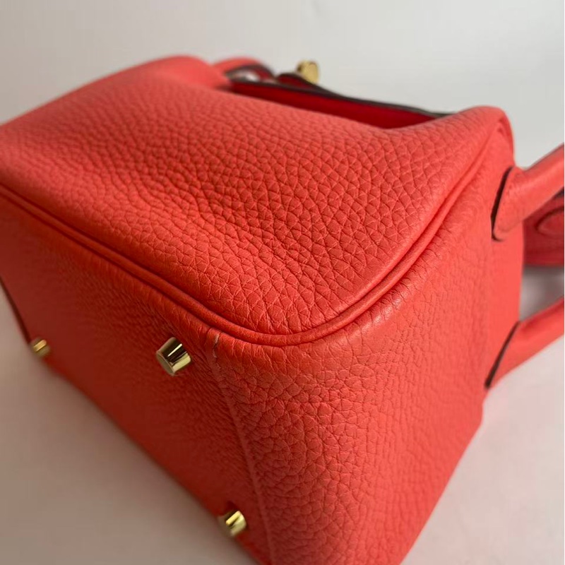 🌈Hermes🌟Mini Lindy一代🧡火焰橙色金扣🧡99新🌈TC皮🌟-7