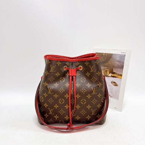 【92%新✨有塵袋】LV紅色NéoNoé MM 水桶包