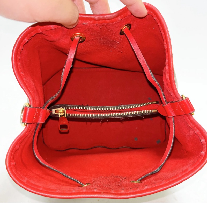 【92%新✨有塵袋】LV紅色NéoNoé MM 水桶包-8