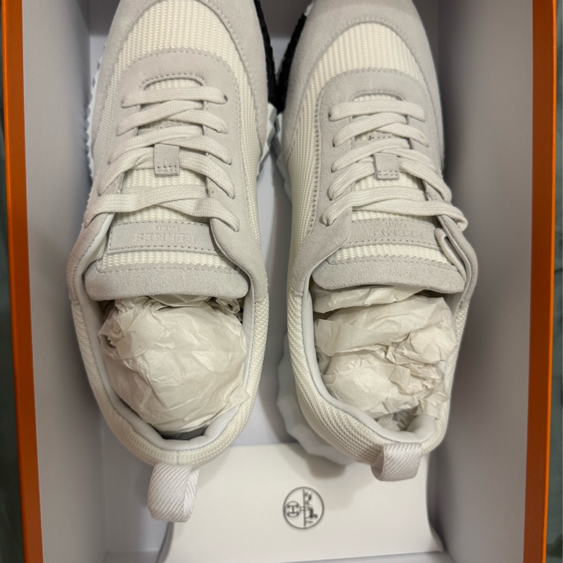 全新Hermès 白色 Bouncing 運動鞋/休閒鞋 #39-3
