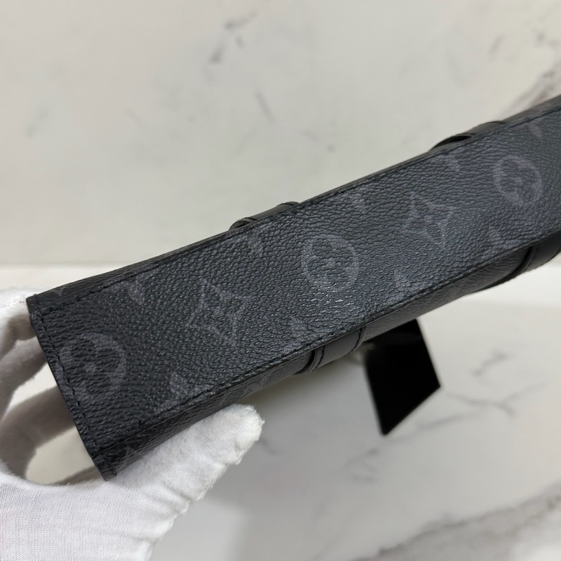 ®️LV Sac Plat Monogram 黑花男生公事包/手提包 M46098 晶片款-5