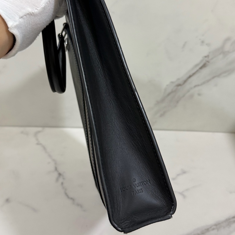 ®️LV Sac Plat Monogram 黑花男生公事包/手提包 M46098 晶片款-7