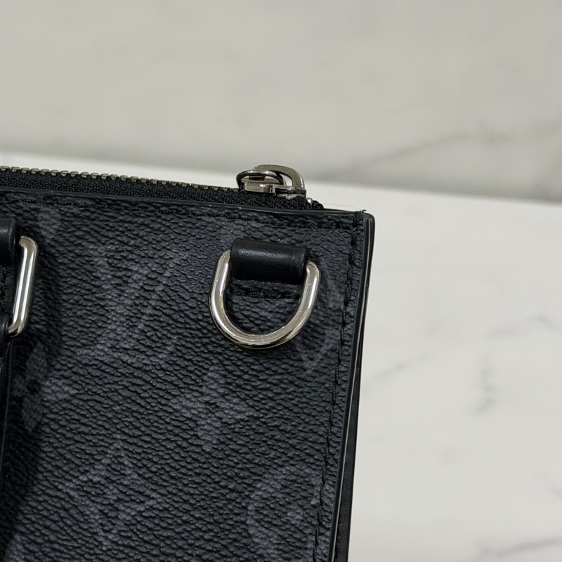 ®️LV Sac Plat Monogram 黑花男生公事包/手提包 M46098 晶片款-9