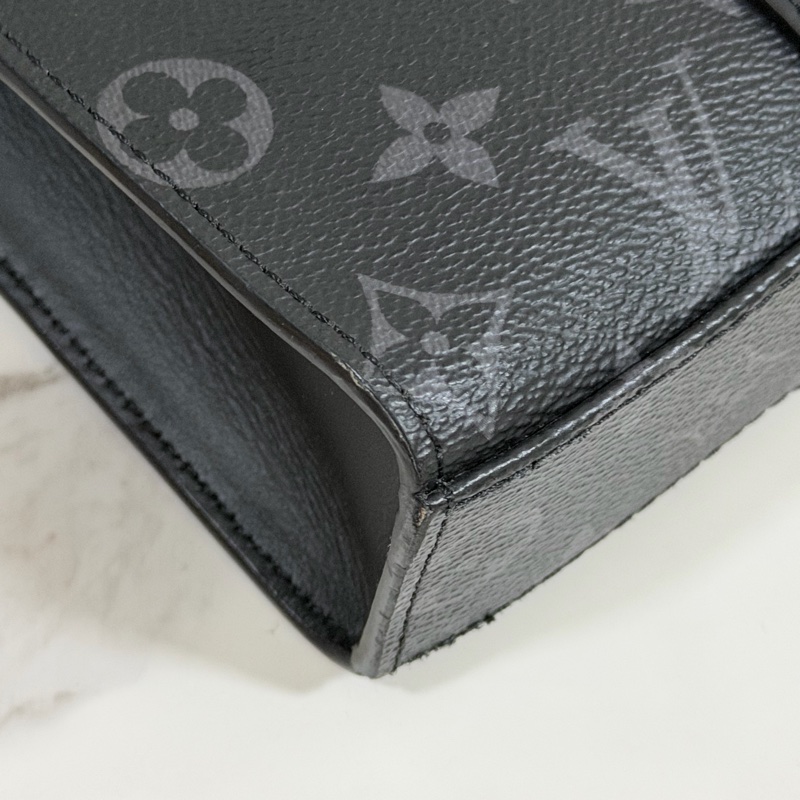 ®️LV Sac Plat Monogram 黑花男生公事包/手提包 M46098 晶片款-11