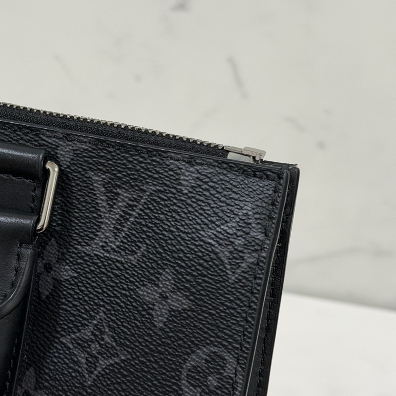 ®️LV Sac Plat Monogram 黑花男生公事包/手提包 M46098 晶片款-13