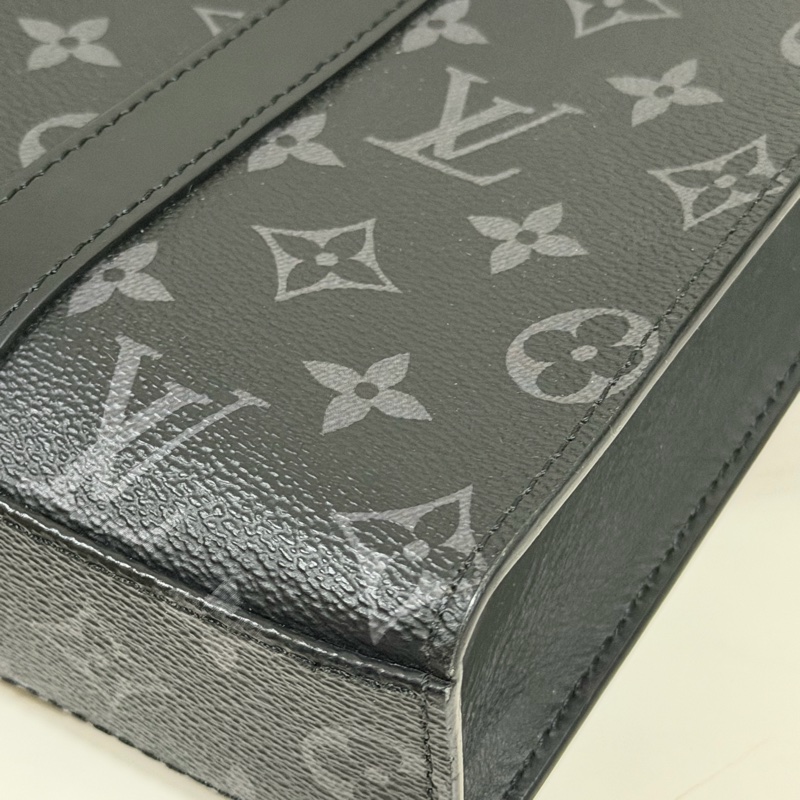 ®️LV Sac Plat Monogram 黑花男生公事包/手提包 M46098 晶片款-16
