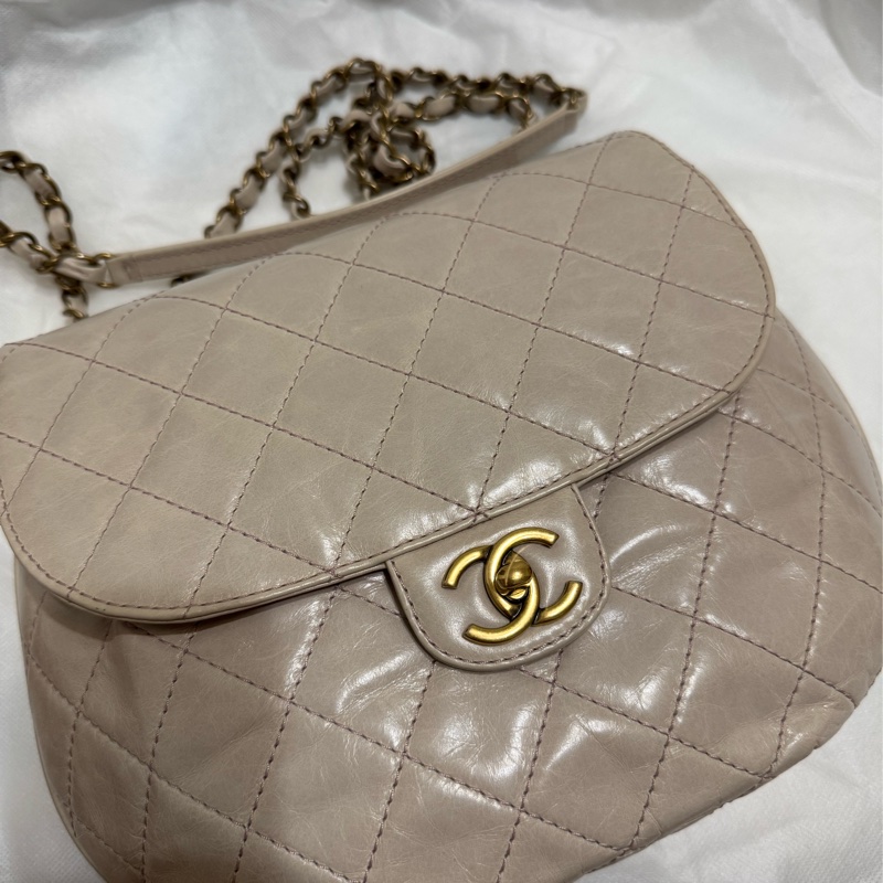Chanel 閒置品 南瓜包 油蠟牛皮-5