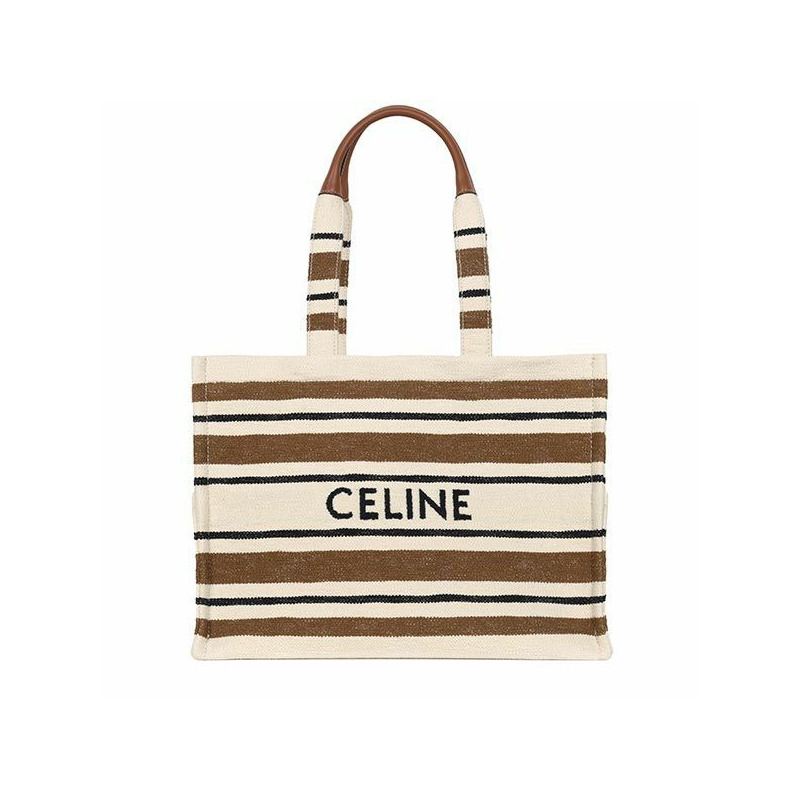 CELINE 大號 Cabas Tisse 條紋提花包 196762FO2 14ML-0