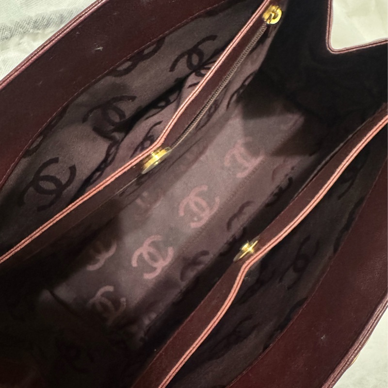 Chanel 二手 牛皮酒紅色肩背包-8