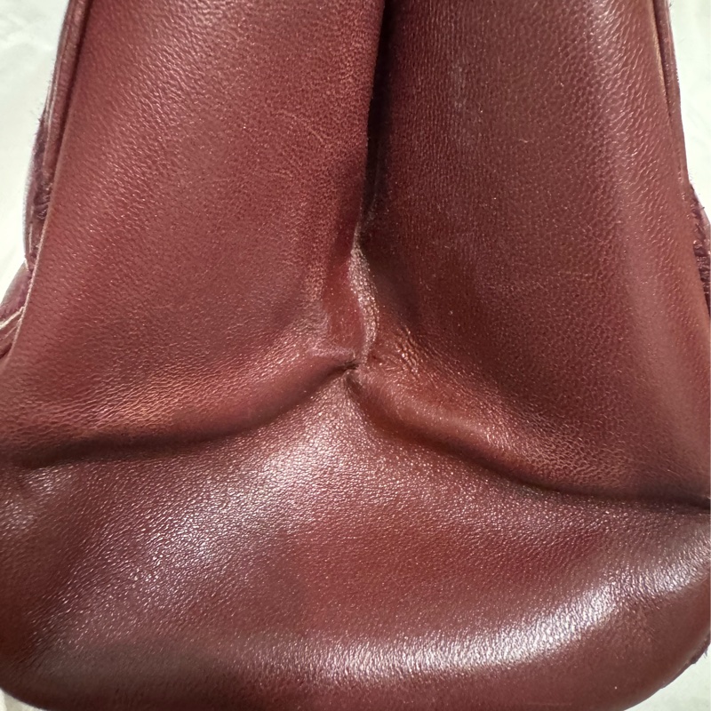 Chanel 二手 牛皮酒紅色肩背包-11