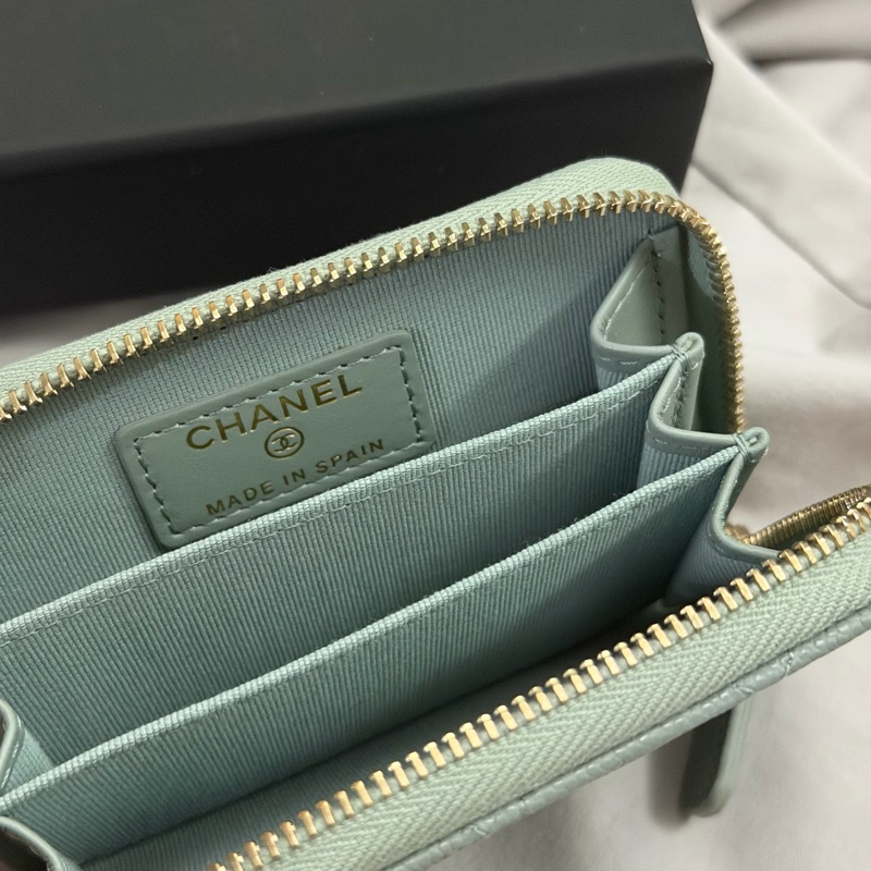 Chanel 香奈兒 經典零錢包 ㄇ字零錢包 湖水藍 專櫃購入-2