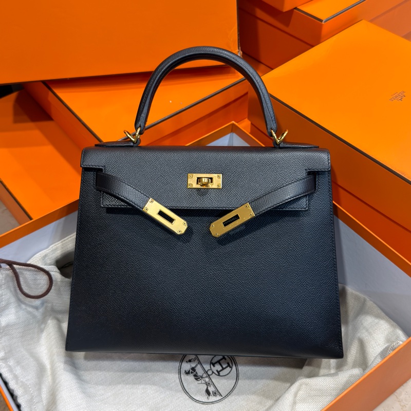 #閒置帶膜✨ #全網最低💰 愛馬仕黑金kelly28 epsom皮-0