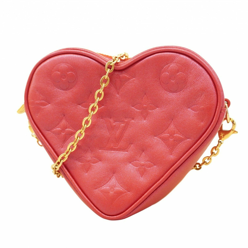 路易威登 Fall in Love 系列心型鏈條單肩包 M80837 粉紅色 女士-0