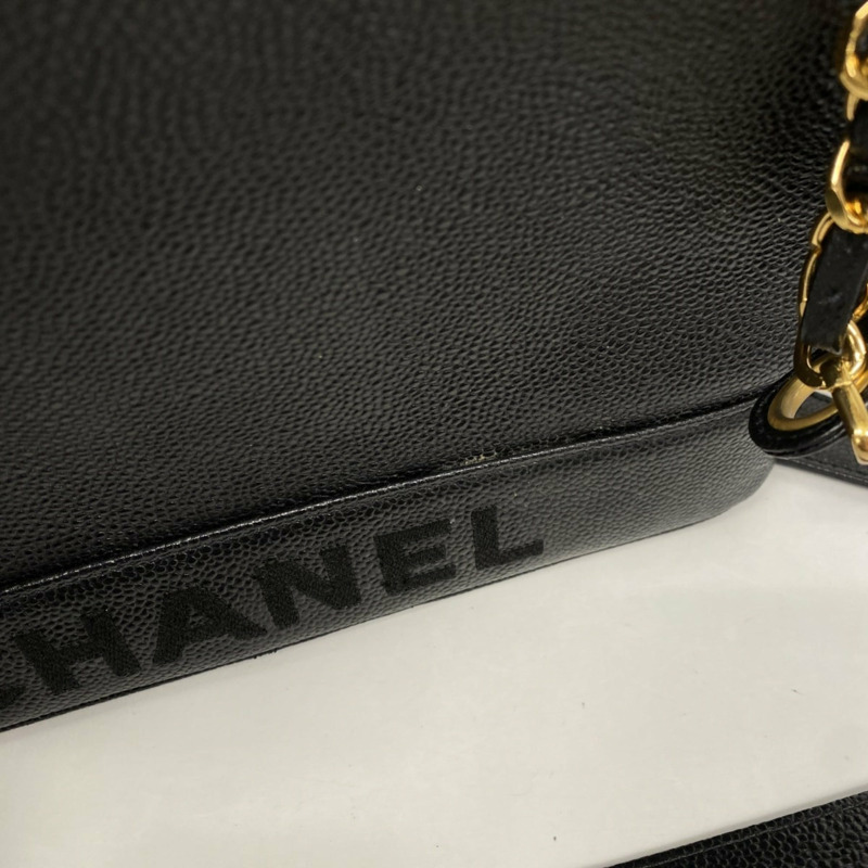 香奈兒黑魚子醬皮鏈單肩包女士-10