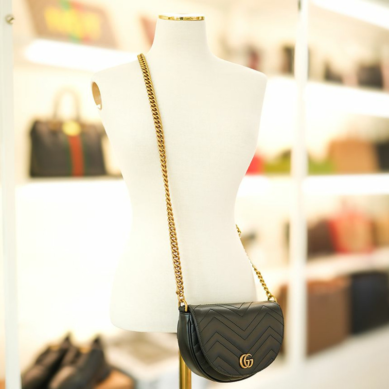 GUCCI Marmont 迷你鏈條斜背包 746431 DTDHT 1000-0