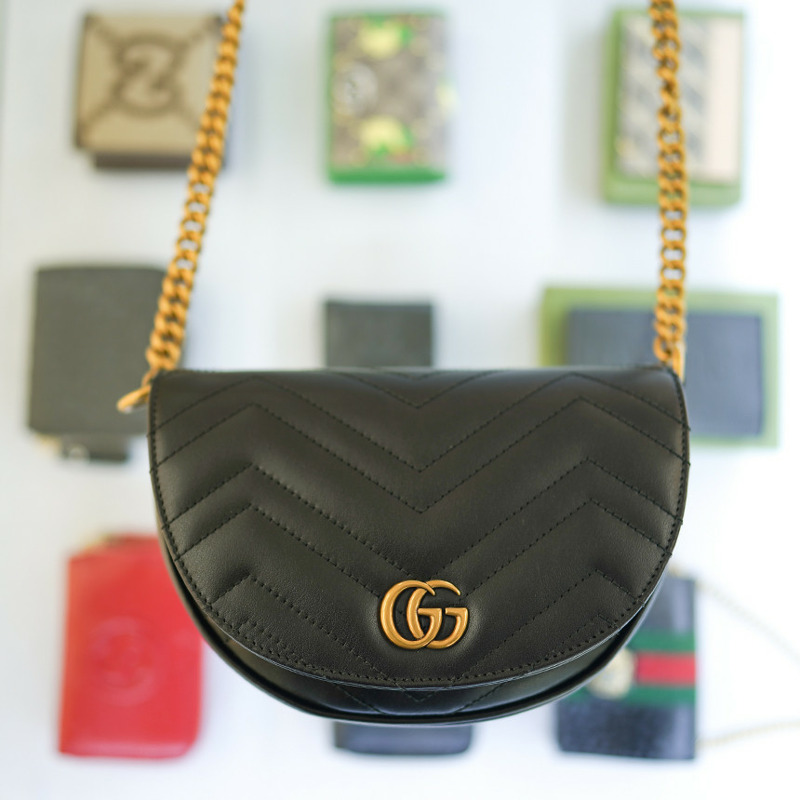GUCCI Marmont 迷你鏈條斜背包 746431 DTDHT 1000-5