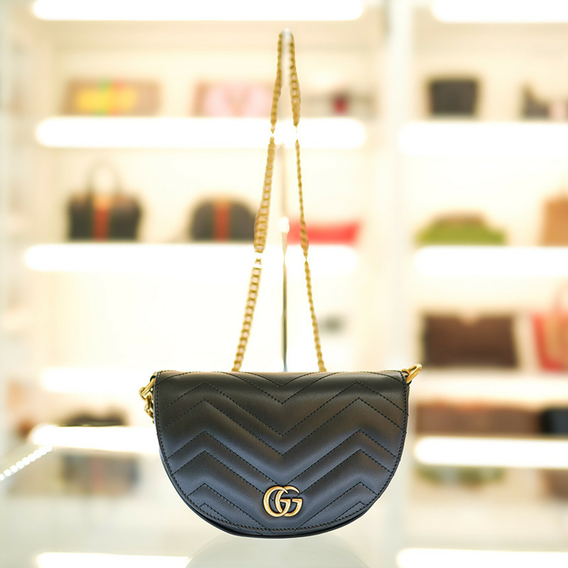 GUCCI Marmont 迷你鏈條斜背包 746431 DTDHT 1000-3