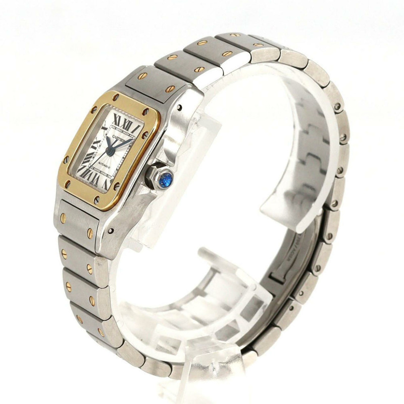 卡地亞 Santos Galbe SM 雙色 W20057C4 SSxYG 自動腕錶-1