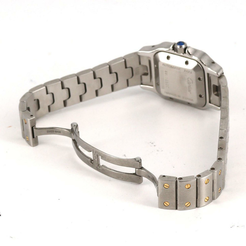 卡地亞 Santos Galbe SM 雙色 W20057C4 SSxYG 自動腕錶-5