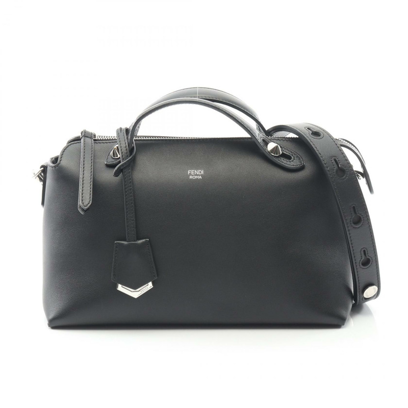 FENDI BY THE WAY 中型單肩斜背包，黑色皮革，二手女款-0