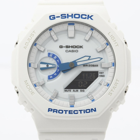 卡西歐 G-SHOCK 2100 系列 GA2100HDS7A1JF 男士腕錶，白色，碳纖維/樹脂錶殼