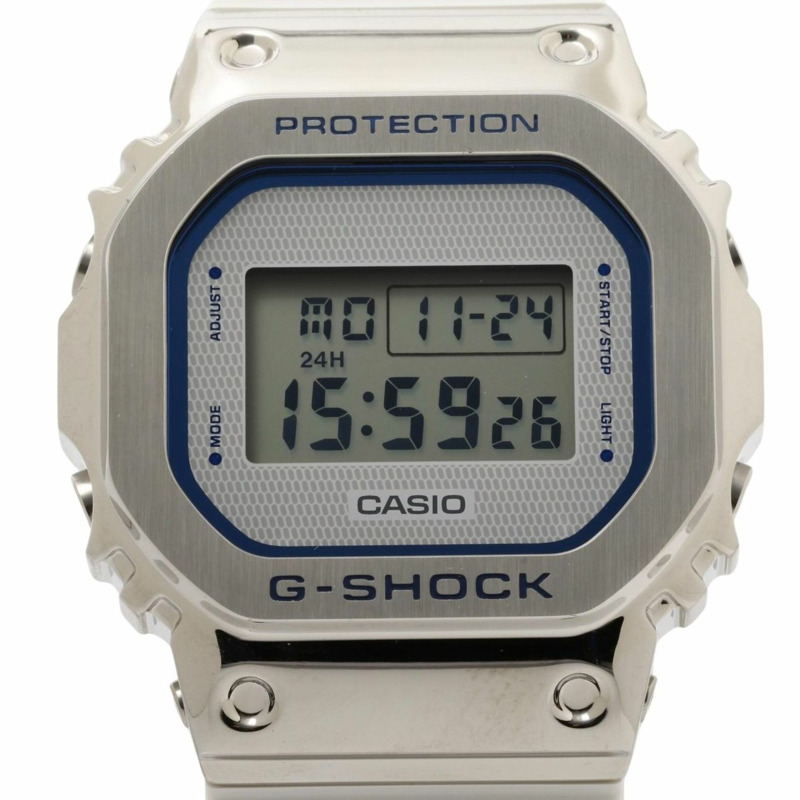 卡西歐 G-SHOCK DIGITAL 5600 系列 GM5600LC7JF 男士電子錶，銀色樹脂/不鏽鋼-0