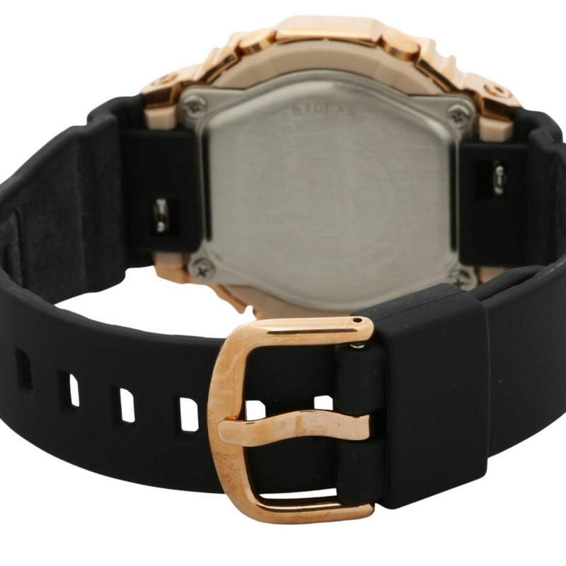 卡西歐 G-SHOCK 指針/數位雙顯女錶 GMS2100PG1A4JF 粉金黑樹脂/不鏽鋼錶殼-4