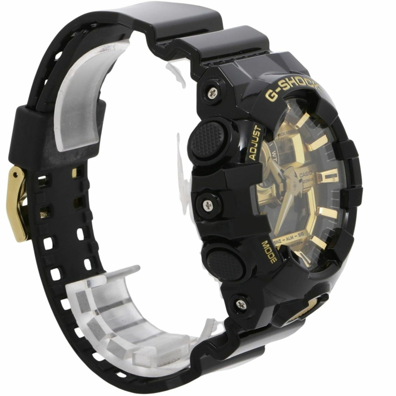 卡西歐 G-SHOCK GA700 系列 GA710GB1AJF 男士腕錶，金色/黑色樹脂錶殼，指針/數位雙顯-2