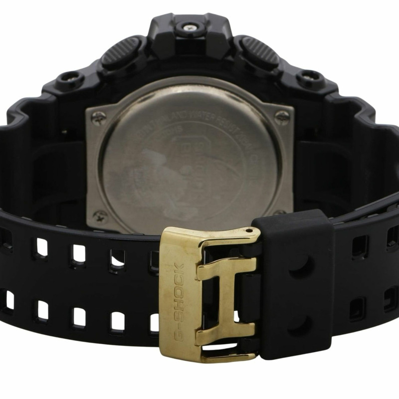 卡西歐 G-SHOCK GA700 系列 GA710GB1AJF 男士腕錶，金色/黑色樹脂錶殼，指針/數位雙顯-4