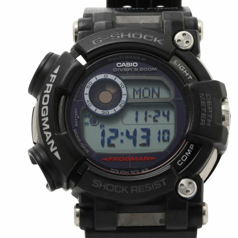 卡西歐 G-SHOCK Master of G Sea Frogman GWFD10001JF 男士電子錶，黑色樹脂/不鏽鋼-0