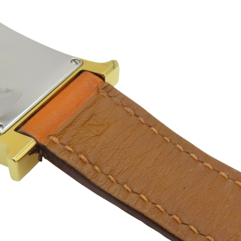 白色錶盤 金色不鏽鋼 Heure H 腕錶 後加鑽【HERMES 愛馬仕】 HH1.201-12