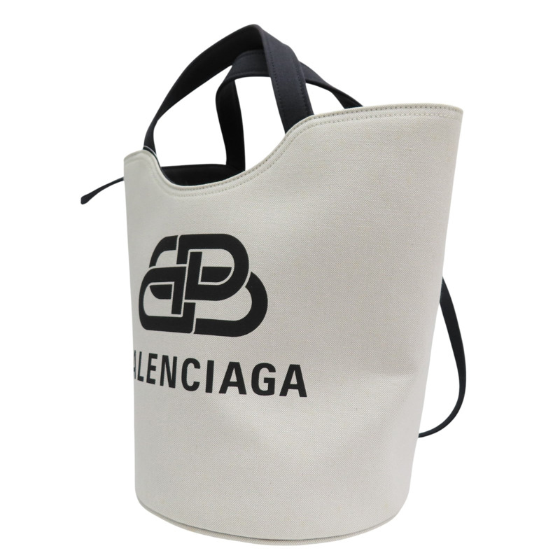 白色 帆布 Wave BB 兩用包【BALENCIAGA 巴黎世家】 599332-2