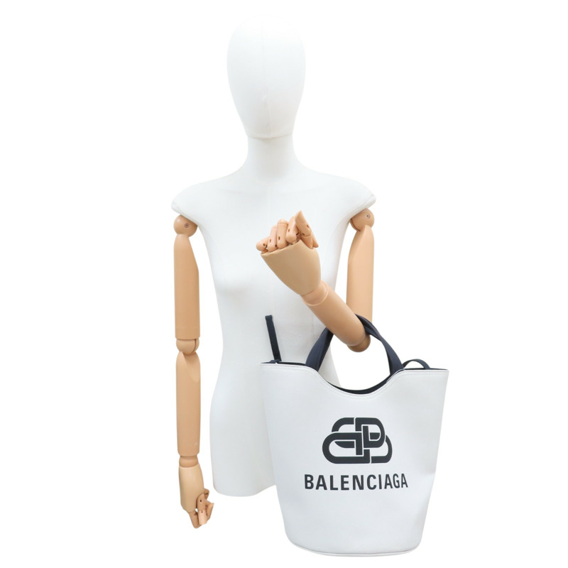 白色 帆布 Wave BB 兩用包【BALENCIAGA 巴黎世家】 599332-8