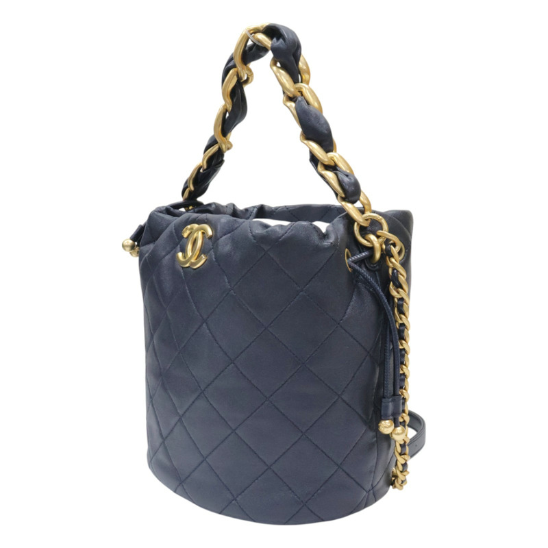 黑色 牛皮 Drawstring Bag 兩用包【CHANEL 香奈兒】 AS2390-2