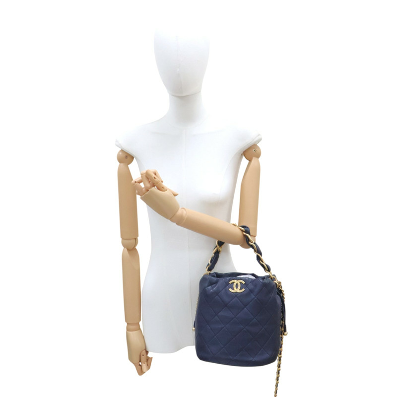 黑色 牛皮 Drawstring Bag 兩用包【CHANEL 香奈兒】 AS2390-8