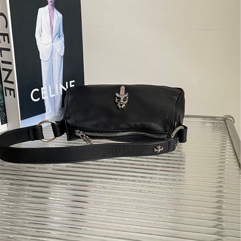 🔥新到:98新Chrome Hearts/克羅心 經典黑色銀飾寶劍小號雞塊包-2