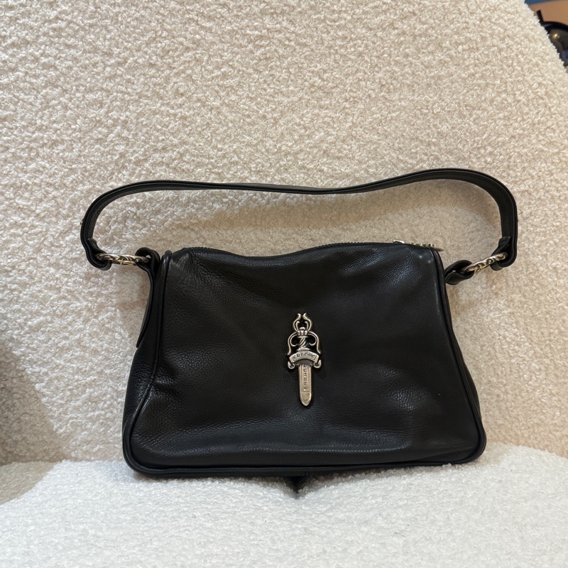 🔥新到:98新Chrome Hearts/克羅心 經典黑色銀飾寶劍小號雞塊包-5