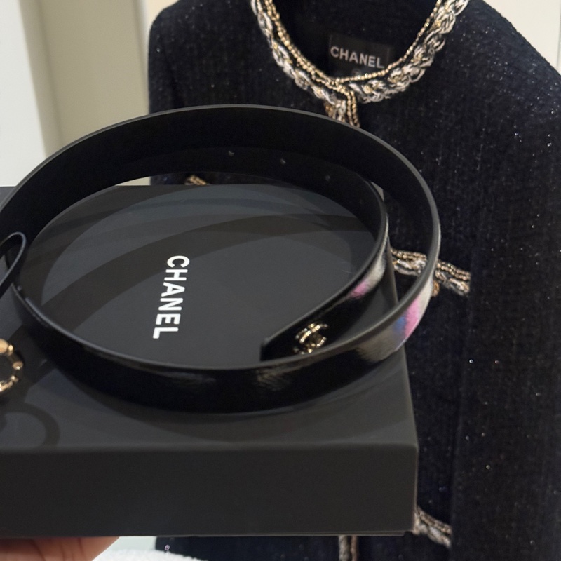 香奈兒经典双C腰帶全新全套 尺寸75-3