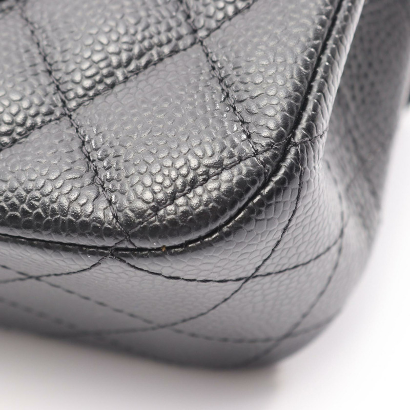 香奈兒 (CHANEL) 絎縫翻蓋鏈條肩背包 A01112 黑色皮革 GHW 二手 CC-5