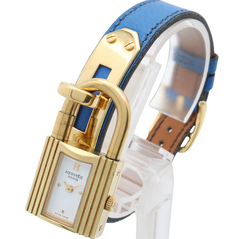 白色錶盤 鍍金 石英 Kelly 腕錶【HERMES 愛馬仕】 KE1.201-1