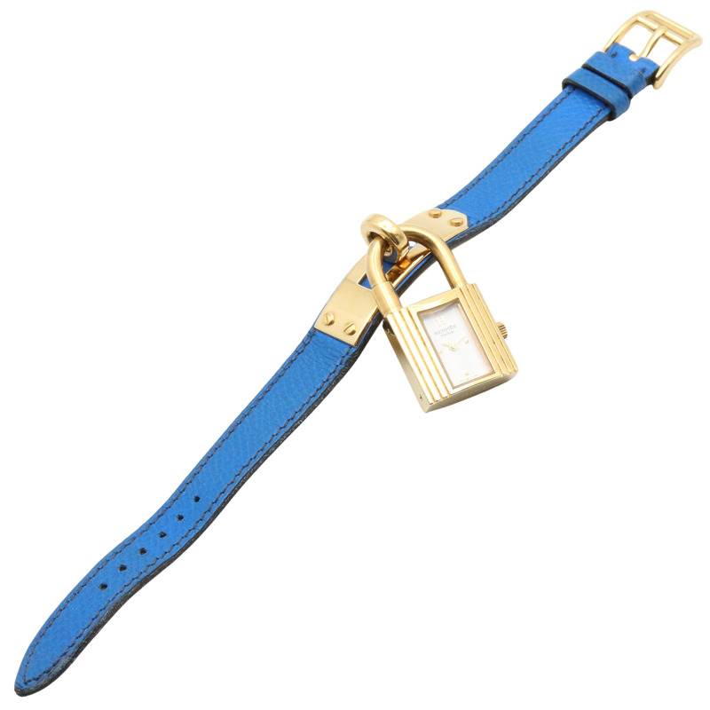 白色錶盤 鍍金 石英 Kelly 腕錶【HERMES 愛馬仕】 KE1.201-4