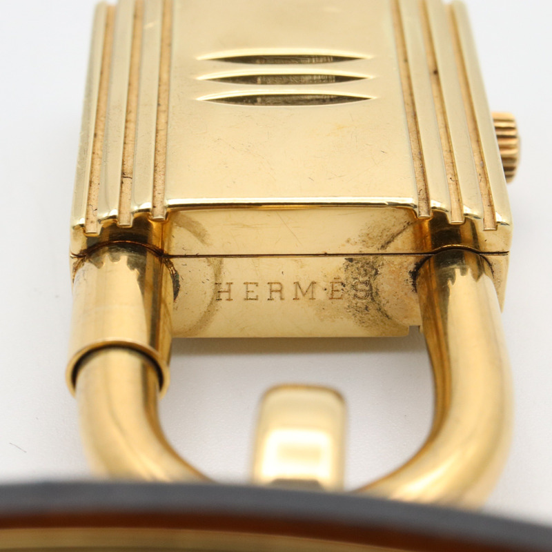 白色錶盤 鍍金 石英 Kelly 腕錶【HERMES 愛馬仕】 KE1.201-8